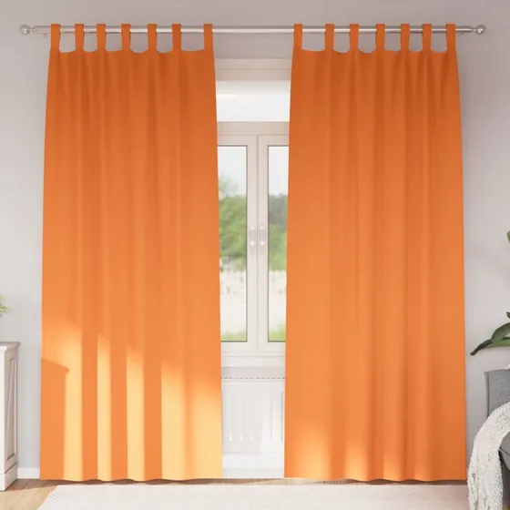 vidaXL Mørklægningsgardiner med Ring 2 stk Lys Orange 245 x 140 cm