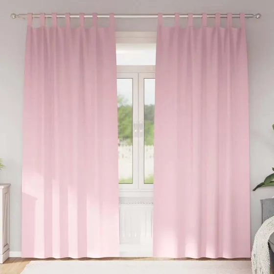 vidaXL Mørklægningsgardiner med Ring 2 stk Lyserød 260 x 140 cm