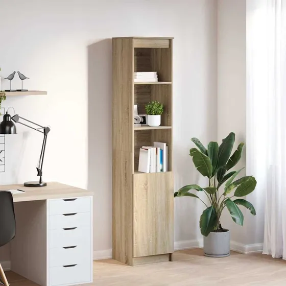 vidaXL Højskab 37,5x35x180 cm Konstrueret Træ Sonoma-eg