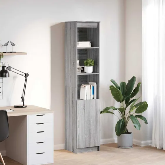 vidaXL Højskab 37,5x35x180 cm Konstrueret Træ Grå Sonoma-eg