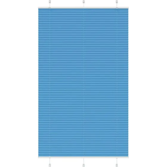 vidaXL Plisségardin Blå 120x200 cm, 119,4 cm stofbredde, polyester