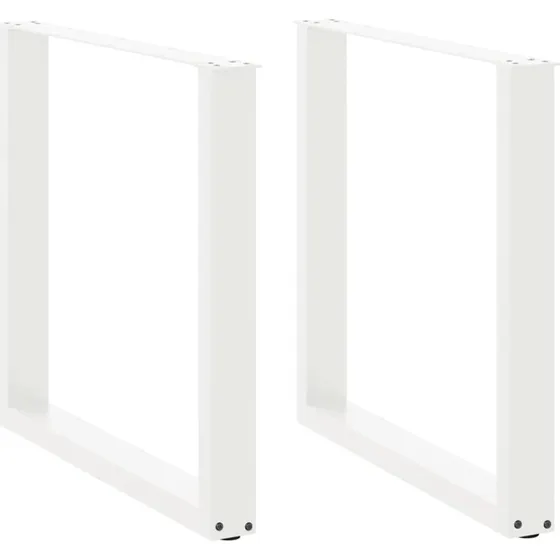 vidaXL U-formet spisebordsben 2 stk. hvid 80x(72-73) cm stål