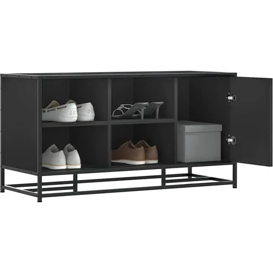 vidaXL Skobænk 100x40x53,5 cm Konstrueret Træ og Metal, Sort