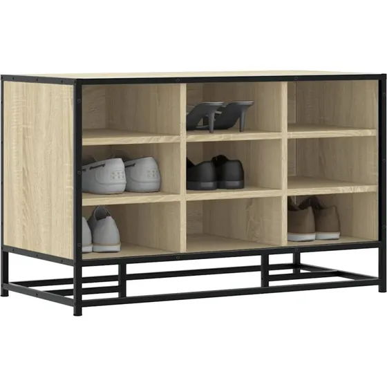 vidaXL Skobænk 84x40x53,5 cm Sonoma-eg med 8 rum