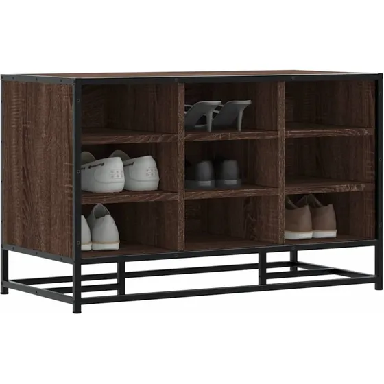 vidaXL Skobænk 84x40x53,5 cm Konstrueret Træ & Metal Brun