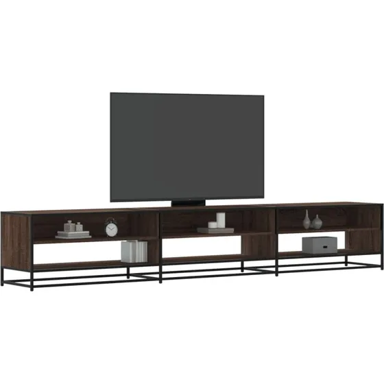 vidaXL tv-bord 270x40x46 cm brun konstrueret træ med metalstel