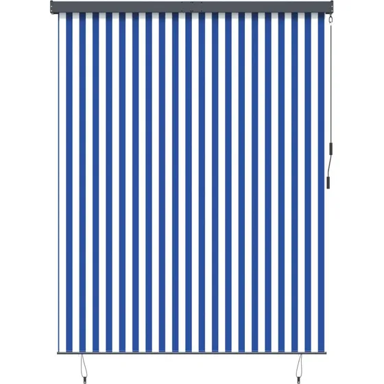 vidaXL Rullegardin Blå/Hvid 200 x 250 cm Stof & Aluminium