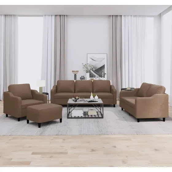 vidaXL sofasæt 4 dele med hynder brun