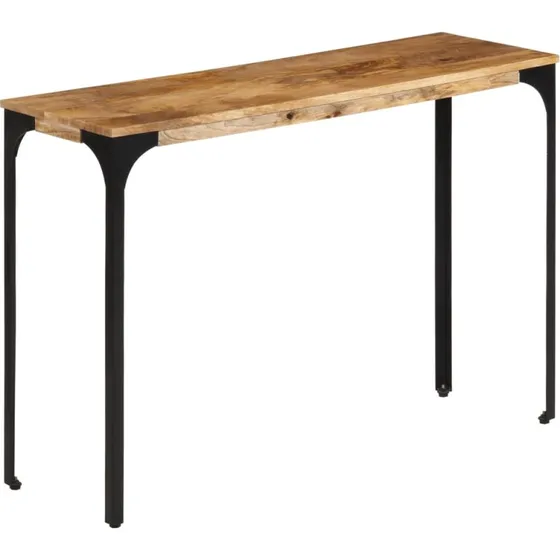 vidaXL konsolbord 110x35x76 cm i massivt mangotræ og jern, brun