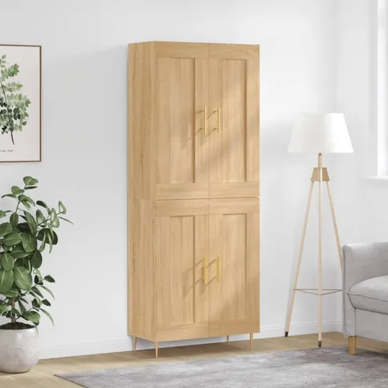 vidaXL Højskab 69,5x34x180 cm Konstrueret Træ Sonoma-eg