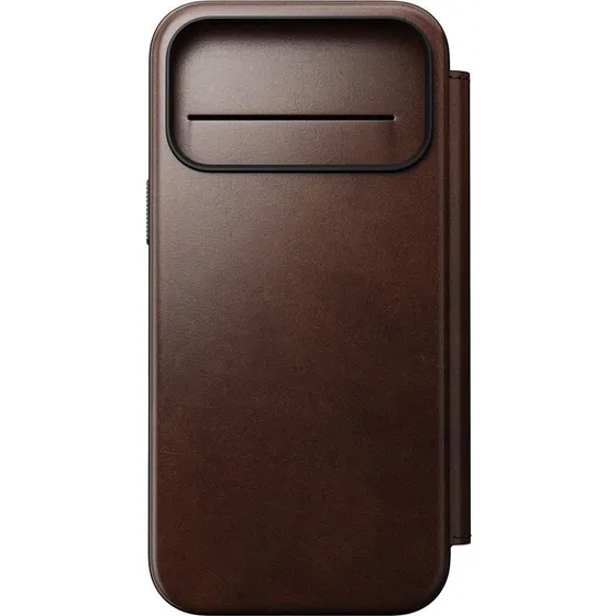 Nomad Modern Horween Folio Lædercover til iPhone 17 Pro Max, Rustik Brun