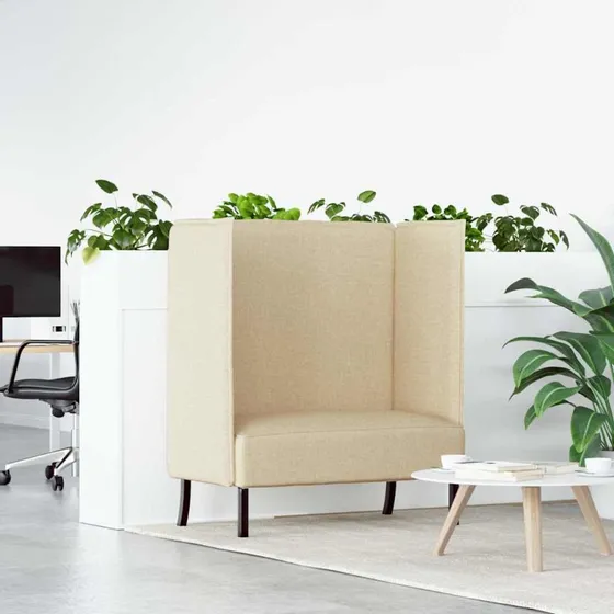 vidaXL Højryg Sofa 101 cm Creme Stof