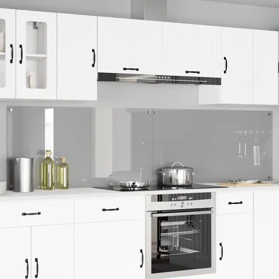 vidaXL Køkkenbacksplash 2 stk Lysegrå 120 x 60 cm hærdet glas