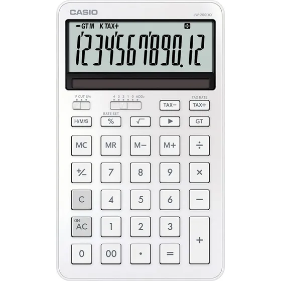 Casio JW-200DQ-WE Lommeregner, Hvid