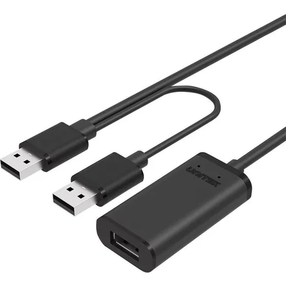 Unitek USB-A til USB-A 10 m USB 2.0 forlængerkabel, sort