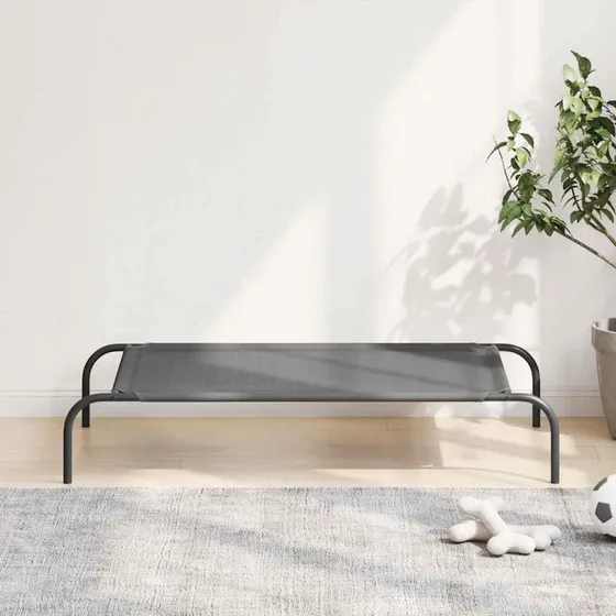 vidaXL forhøjet hundeseng 110x65x20 cm grå