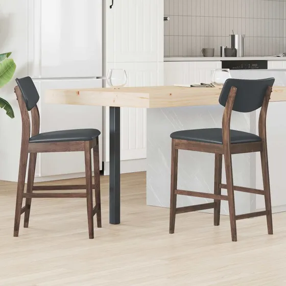 vidaXL Spisestole 2 stk Lys Brun 48 x 49 x 95 cm Massiv Gummitræ