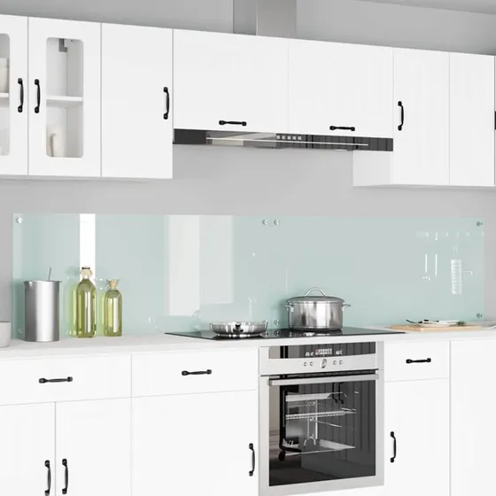 vidaXL Køkkenbacksplash 2 stk Hvid 120 x 50 cm hærdet glas