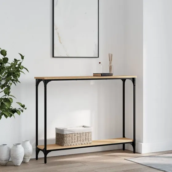 vidaXL Konsolbord 100x22,5x75 cm i Sonoma-eg Konstrueret Træ