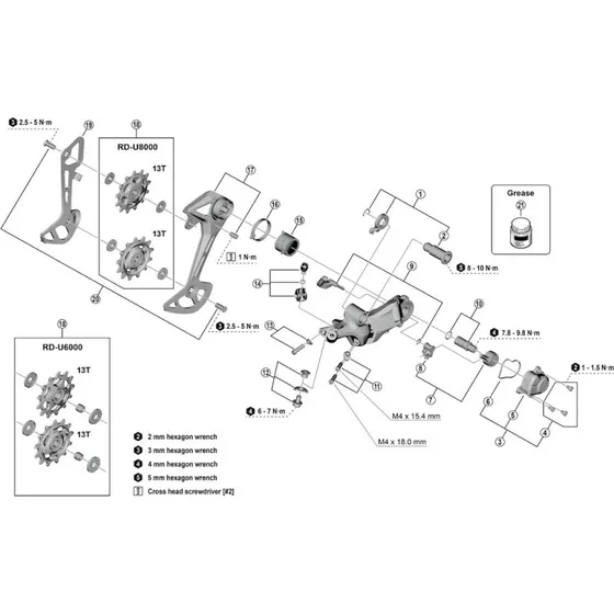 Shimano Cues Inderplade til RD-U8000-GS 11-gear