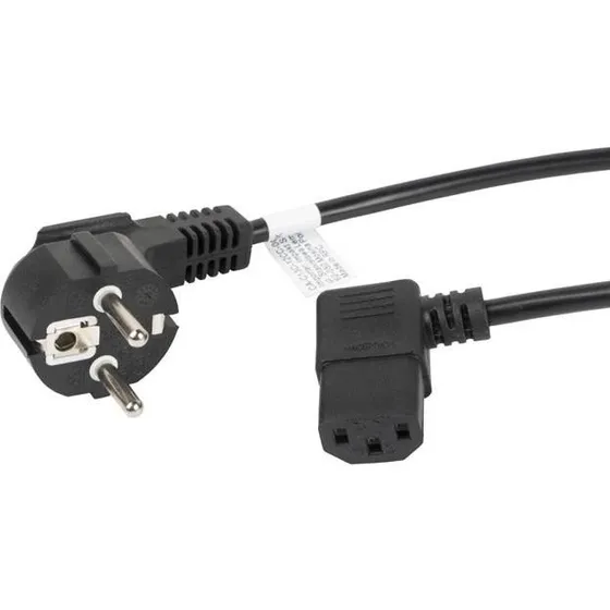 Lanberg Strømkabel C13 til CEE 7/7 vinkel 2 m, sort