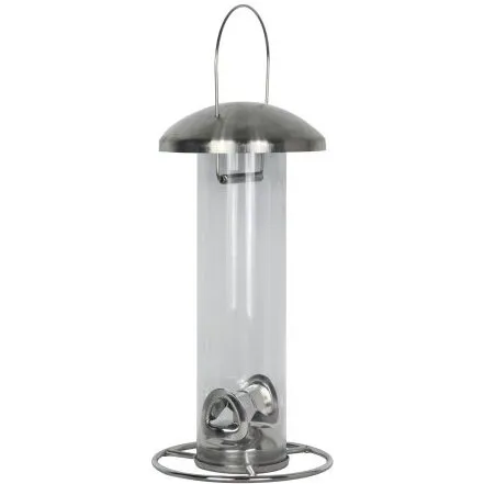 Ryom foderautomat 14×14×28 cm i stål til frø/solsikke 217-610