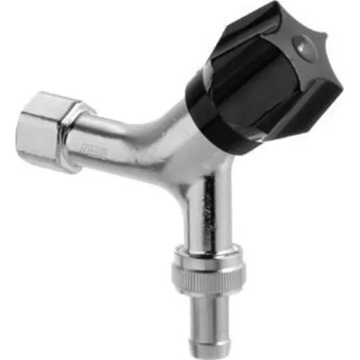 Frese 1/2" Aftapventil med Muffe, Kontraventil og Slangeforskruning, Matforkromet