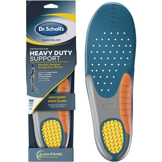 Dr. Scholl's Heavy Duty indlægssåler til mænd 200+ lbs (str. 8–14)