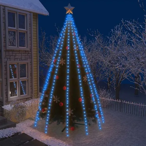 vidaXL Juletræslys 500 LED 500 cm blå, vandafvisende