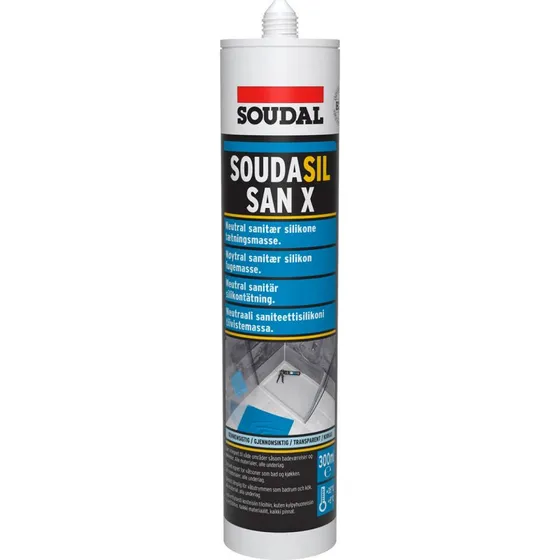 Soudal Soudasil San X Sanitets Silikone 300ml Transparent