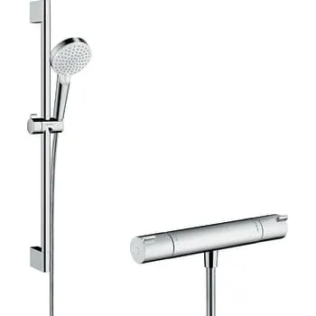 Hansgrohe Crometta Vario Brusesæt med Ecostat 1001 CL, Hvid/Krom