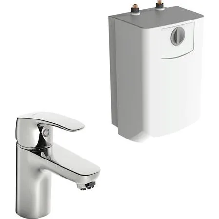 Oras Safira 1003F håndvaskarmatur med 5 l/min vandvarmer, krom