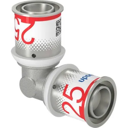Uponor Pres Vinkel 25-25, 90°, rustfri stål