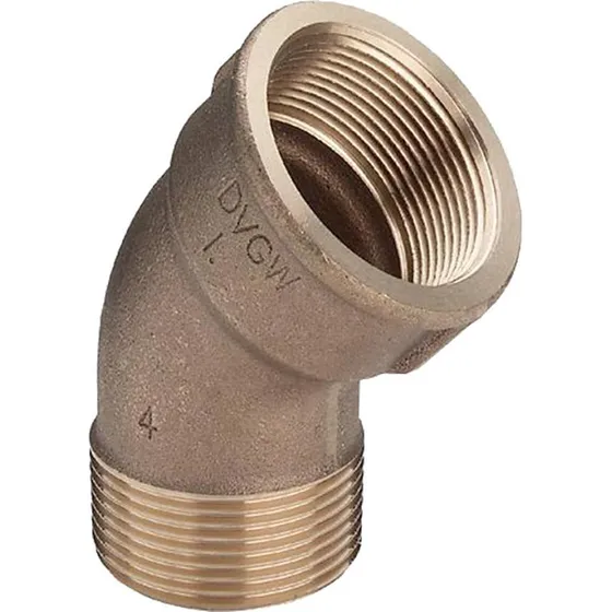 Rødgods 3/4" Vinkel 45° Muffe/Nippel