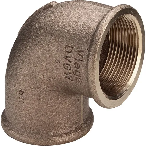 Viega 1/2" Rødgods Vinkel 90° Muffe/Muffe