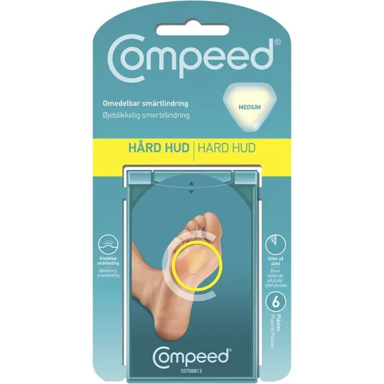 Compeed Hård Hud Plaster Medium 6 stk (4,4×4,5 cm)
