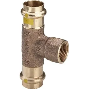 Viega Profipress G T-stykke 22 x 1/2" x 22 mm rødgods