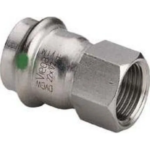 Viega Sanpress Inox 15 mm x 1/2" overgangsmuffe rustfrit stål