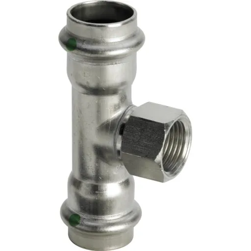 Sanpress Inox T-stykke MF 22x1/2x22