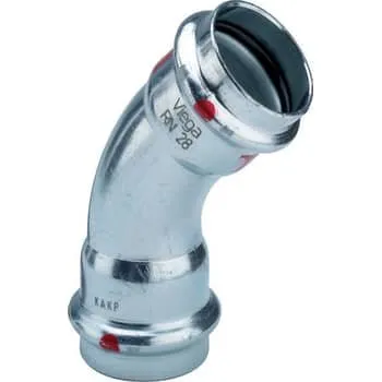 Viega Prestabo 45° bøjning MF/MF 18 mm forzinket stål