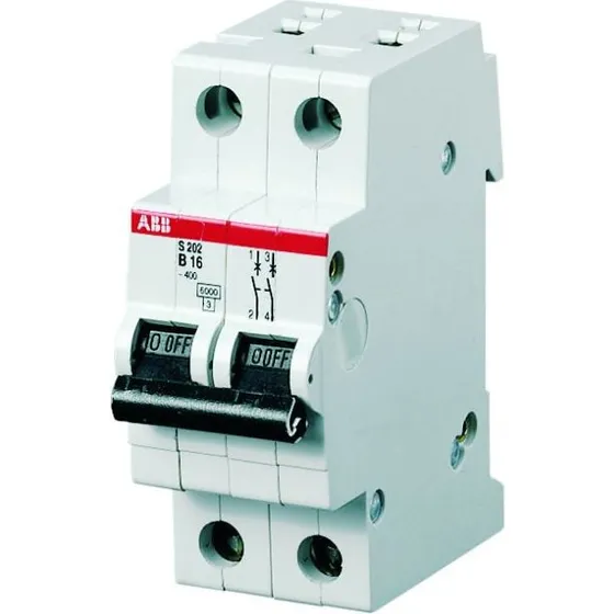 ABB Automatsikring C 2A 2P 6kA 2M