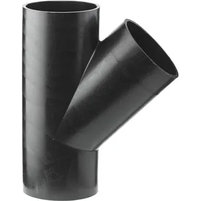 Geberit PEH Grenrør 45° 75x50 mm Sort
