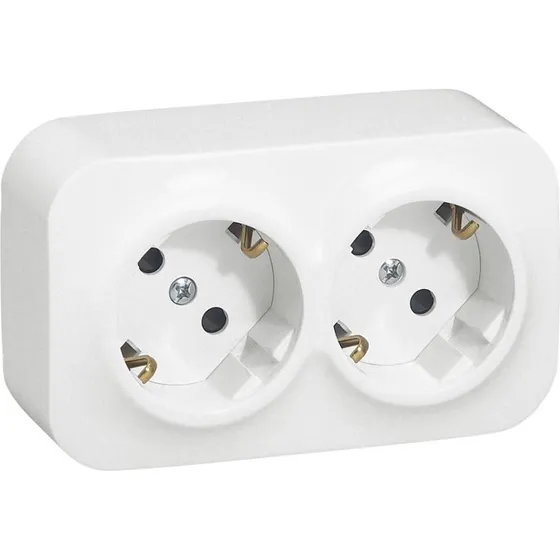 Legrand Forix dobbelt schuko stikkontakt 16A hvid