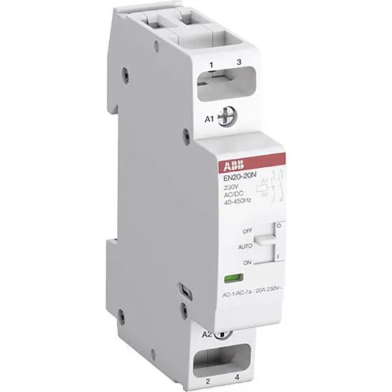 ABB Installationskontaktor En20-20N-01, 2-pole, 20A, 24V AC/DC