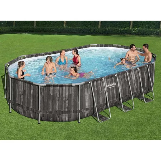 Bestway Power Steel Swimmingpoolsæt 488x305x107 cm oval