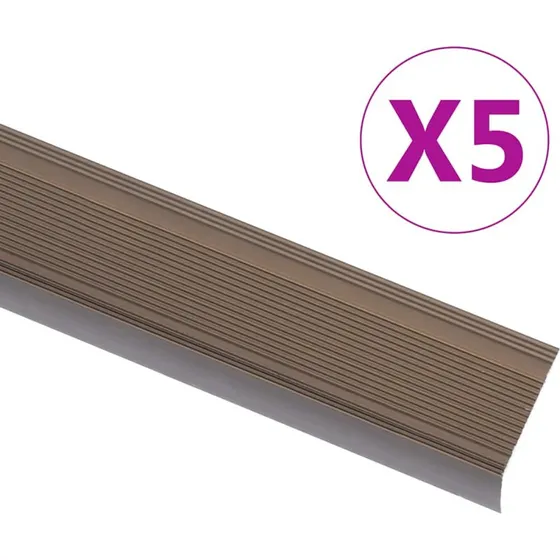 vidaXL trappelister 5 stk. L-form 90 cm aluminium brun