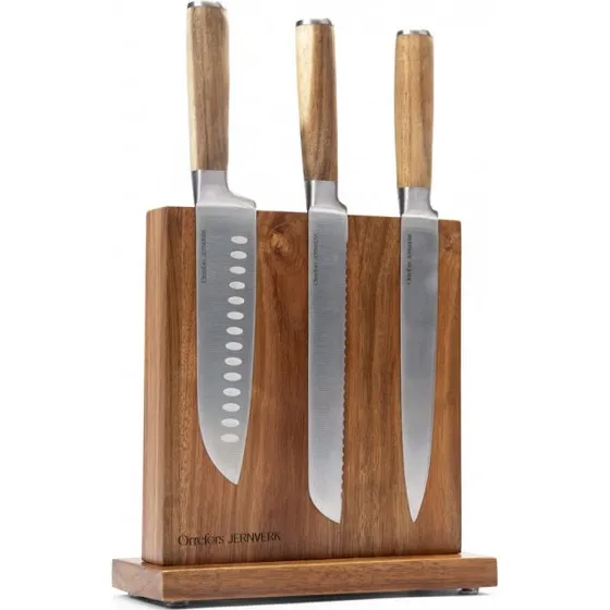 Orrefors Jernverk Knivholder Akacietræ, 25x10x22 cm