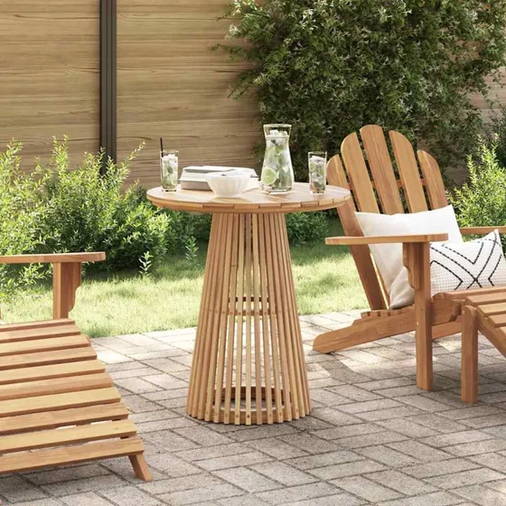 vidaXL Rundt Sidebord i Massiv Teak, Brun, 70 x 70 x 75 cm