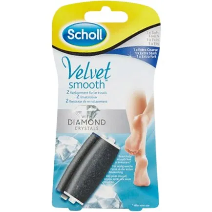 Scholl Velvet Smooth rullehoveder 2 stk (Soft & Extra Coarse)