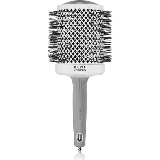 Olivia Garden Expert Shine Wavy Bristles Hvid&Grå 80 mm